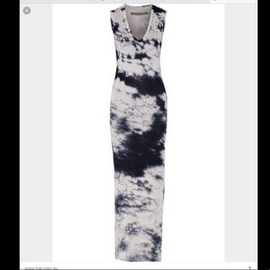 Black/white tie dye Enza Costa maxi dress
